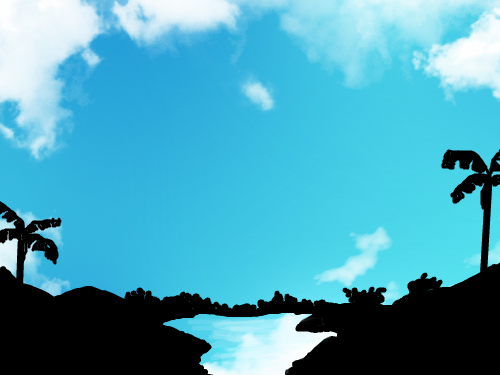 Sillouette : the sky so blue, and so my sillouette 스케치판 ,sketchpan