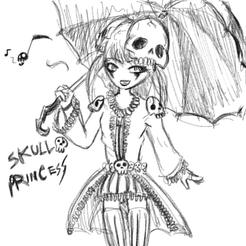자캐: PRI.. : 자캐: PRINCESS SKULL  스케치판 ,sketchpan