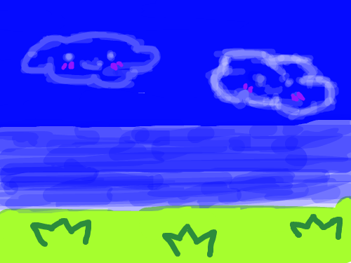 귀여운 구름 : 귀여운 구름 스케치판 ,sketchpan