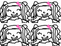 그림 : 머리긴 여자 아이가 웃고있는것이다. 스케치판 ,sketchpan