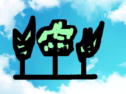 나무 : 나무가우거진산 스케치판 ,sketchpan