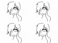 Crying manga girl : mouse drawn, unfinished 스케치판 ,sketchpan