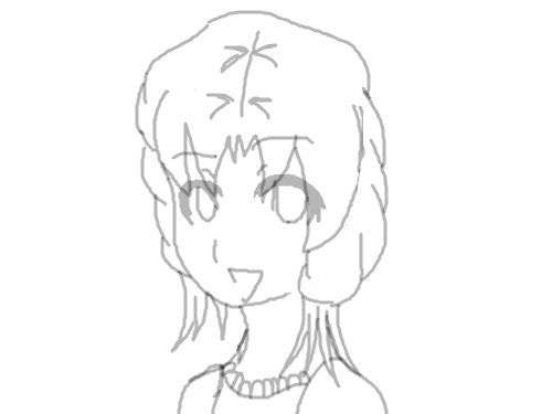 Manga girl 3 : Mouse drawn 스케치판 ,sketchpan
