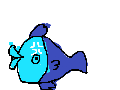 화내는 거 같은 물고기 : 화내는거같나여 스케치판 ,sketchpan