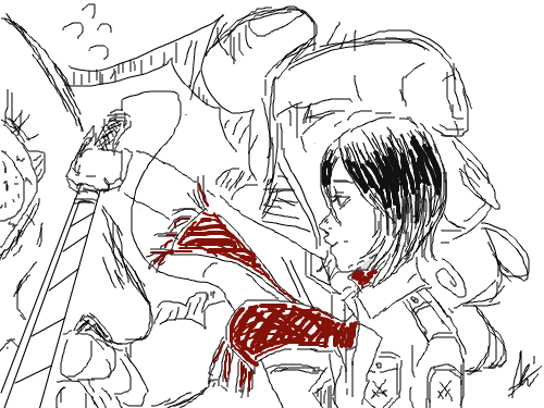 미카사 아커만 : 진격의 거인의 미카사 아커만입니다. 스케치판 ,sketchpan