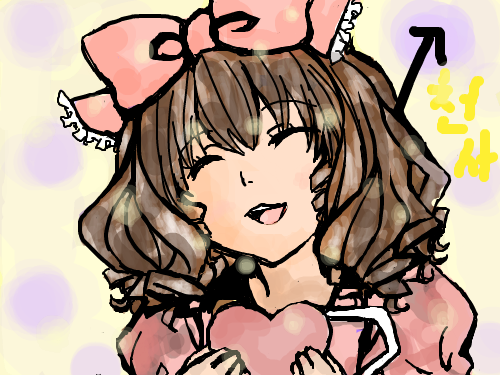 천사 : 핑크색 아이 스케치판 ,sketchpan