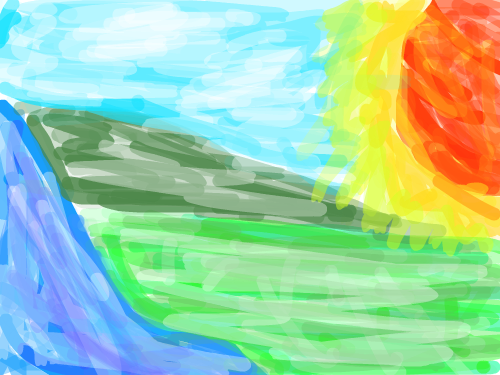 강,들판,해,하늘 : ..... 스케치판 ,sketchpan