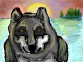 Wolf. : A wolf in snow! 스케치판 ,sketchpan