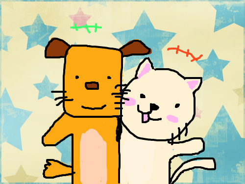 개와고양이 : 개와고양이 스케치판 ,sketchpan
