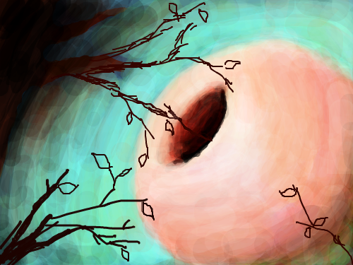 branches and nestle : nestle and leaves 스케치판 ,sketchpan