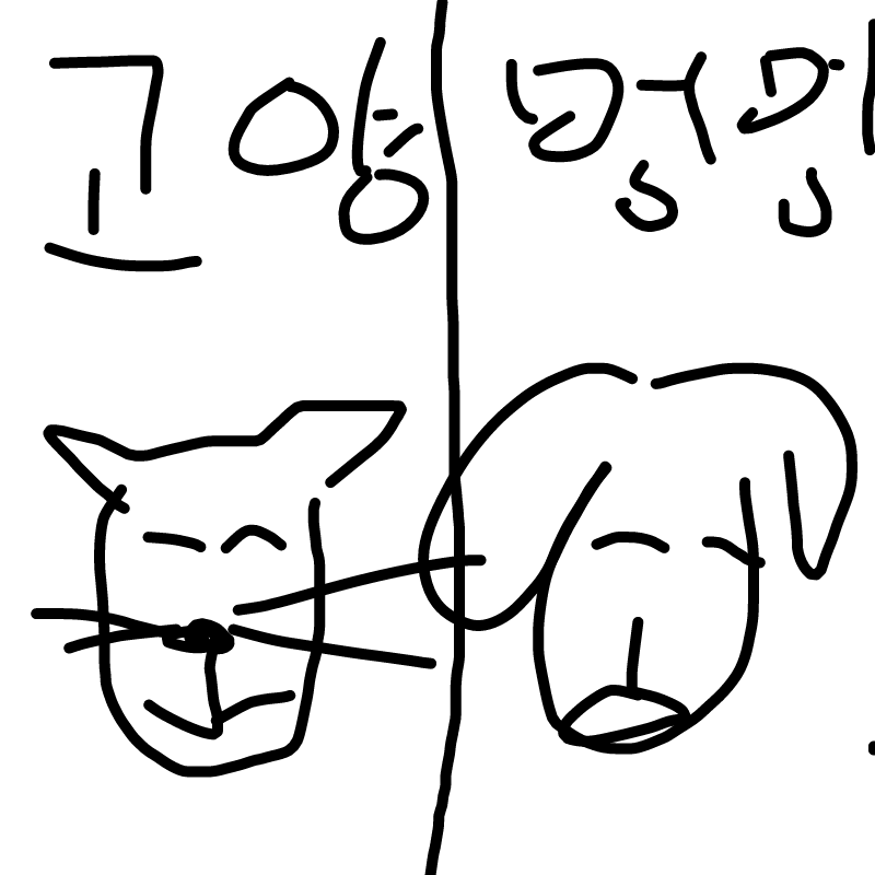 고양이vs멍.. : 고양이vs멍멍이 스케치판 ,sketchpan