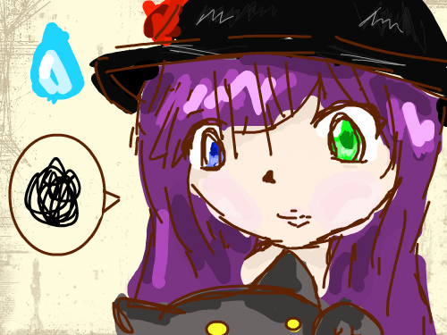 ppurple haired girl : I was very bored and stuff yeahhhh 스케치판 ,sketchpan