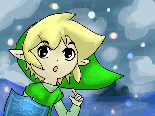 The sea : Look theres an island toon link 스케치판 ,sketchpan