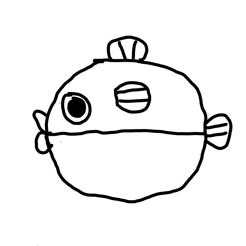 복어 : 복어 스케치판 ,sketchpan