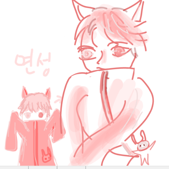 aglaia님이 .. : aglaia님이 그려주셨어요!!!옷에
 토끼가 너무 귀여워요!!!전체적으로 카와이!!! 스케치판 ,sketchpan