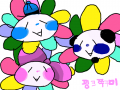꽃 세송이 : ㅠㅠㅠ 바탕을 칠할수 없었던게 정말 슬픔 스케치판 ,sketchpan