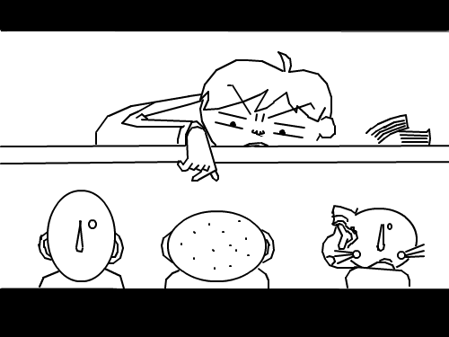 훈이미래모습(흑백) : 훈이가 훈이를 보는장면 스케치판 ,sketchpan