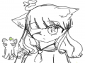 아;;고양이.. : 아;;고양이귀;; 스케치판 ,sketchpan
