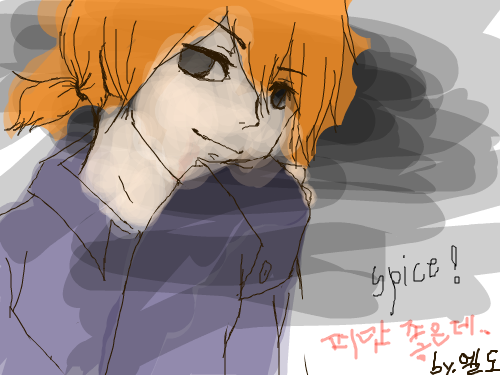 뱀파이어...ㅋㅋㅋ : 볼이 튀어나온것 처럼 보이는것은 일부로 한것이 아닐뿐 스케치판 ,sketchpan