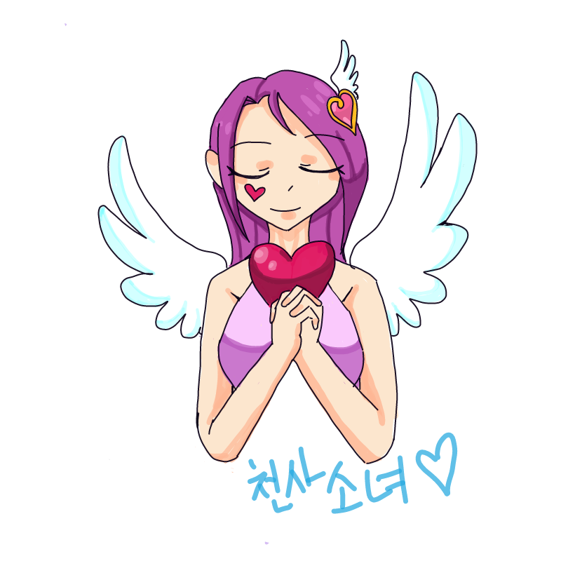 천사가 하.. : 천사가 하트를 좋습니다 스케치판 ,sketchpan
