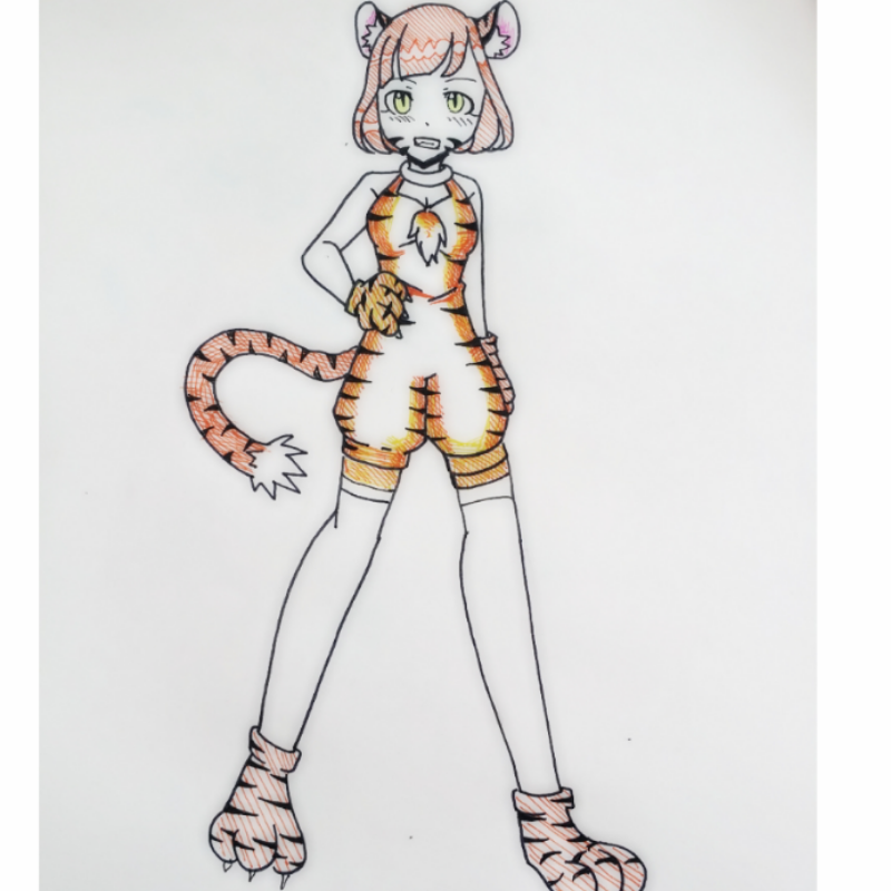 호랑이가 .. : 호랑이가 옷를 입니다 어때? 스케치판 ,sketchpan