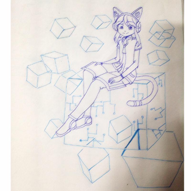하늘가 고.. : 하늘가 고양이를 좋습니다 스케치판 ,sketchpan