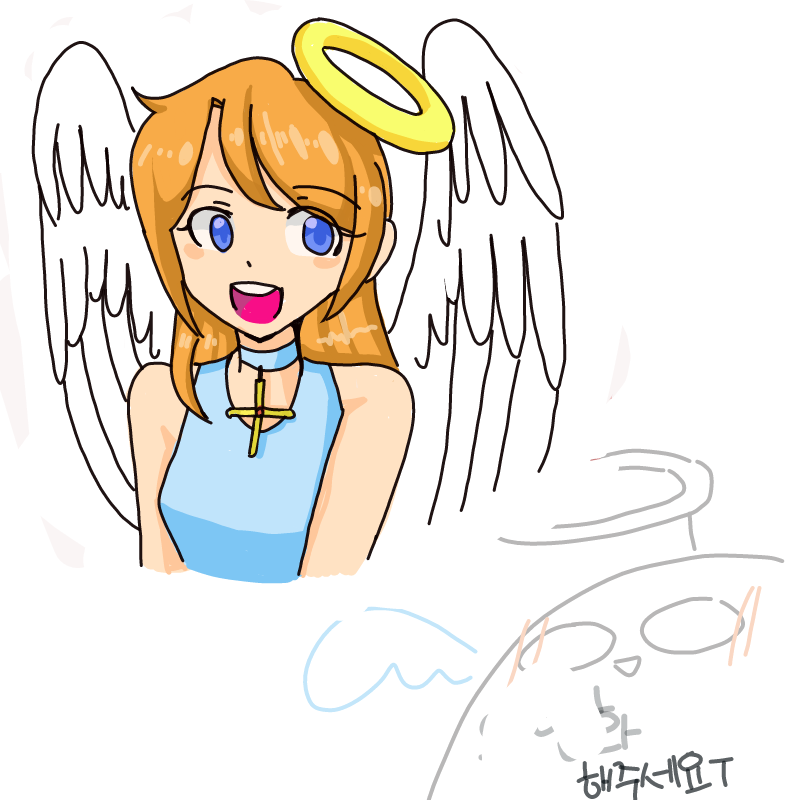 천사가 여.. : 천사가 여신님를 입니다ㅎㅎ 스케치판 ,sketchpan