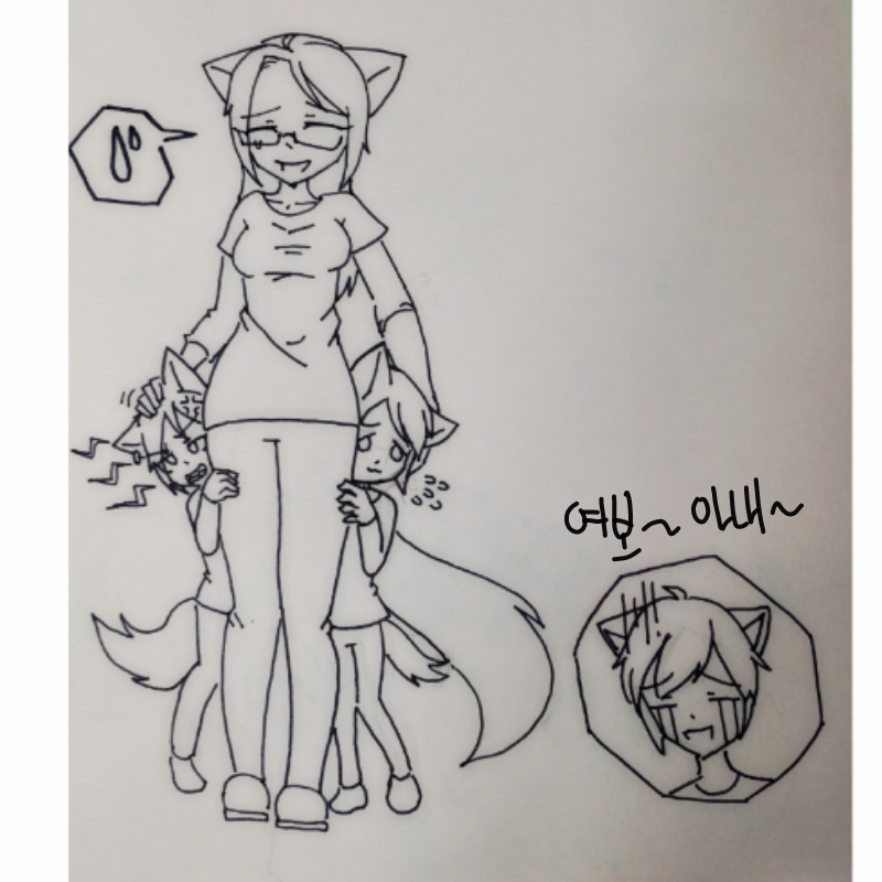 엄마가 쌍.. : 엄마가 쌍둥이를 지금입니다. 스케치판 ,sketchpan