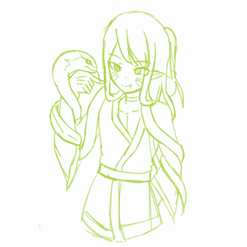 뱀띠의인.. : 뱀띠의인화 스케치판 ,sketchpan