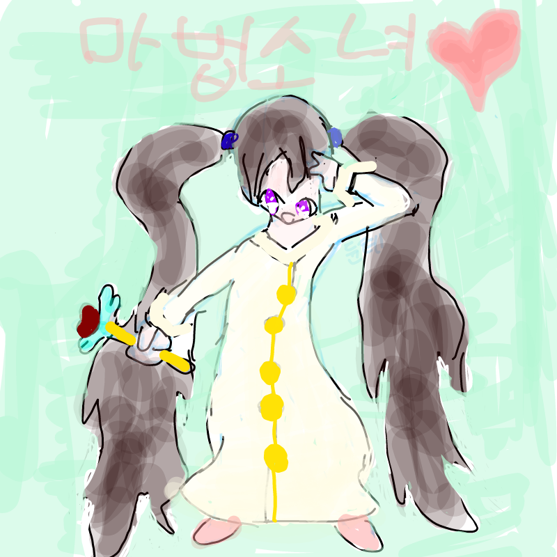 마법소녀 : 마법소녀 스케치판 ,sketchpan