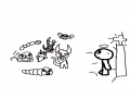 몬스터들이.. : 몬스터들이 나와 도망치는 아이작 스케치판 ,sketchpan