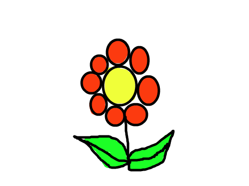 한 송이 꽃 : 꽃 빨강색 꽃을 그려요 스케치판 ,sketchpan