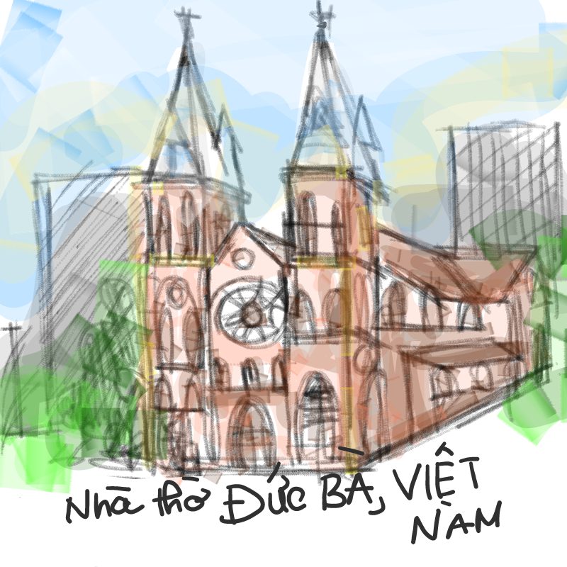 nha tho Du.. : nha tho Duc Ba VN 스케치판 ,sketchpan