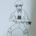 저번에 그.. : 저번에 그려뒀던 힙주연 스케치판 ,sketchpan