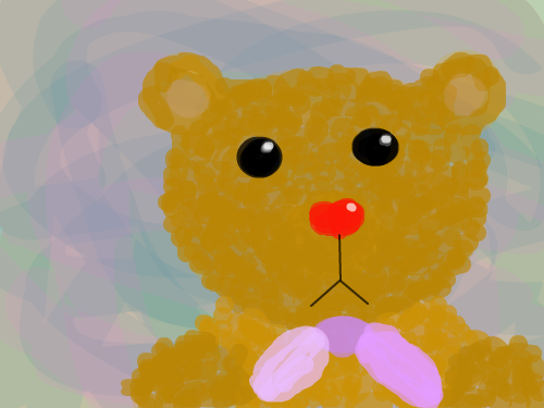 this is my teddy bear : i don't know why he looks so sad, he's cool 스케치판 ,sketchpan