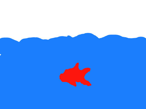 fish jumping : a fish jumps in and out of screen 스케치판 ,sketchpan