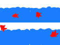 fish jumping : a fish jumps in and out of screen 스케치판 ,sketchpan