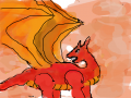 red dragon : a coloured fiery dragon - the 3rd dragon i have ever drawn (and probaply the worst dragon ever drawn) 스케치판 ,sketchpan