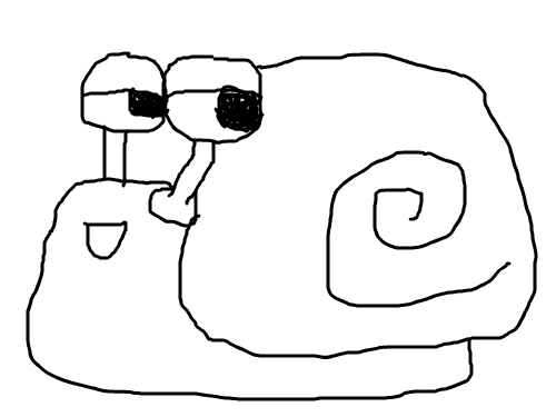 파란달팽이 : 웃는 파란달팽이 스케치판 ,sketchpan