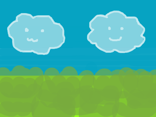 구름과 풀숲 : 하늘그리기 스케치판 ,sketchpan