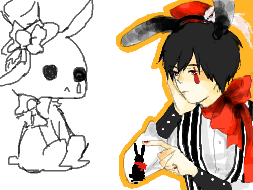 의인화 했어요!;; : 흑토끼! 스케치판 ,sketchpan