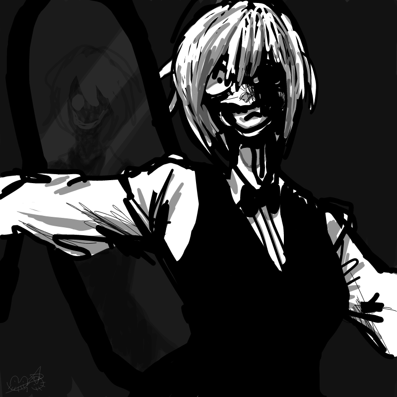 방금 유튜.. : 방금 유튜브에서 GHOST라는 분의 Distortionist(맞나?)라는 노래 듣고왔는데 넘흐 조아서 캐릭터 성전환 시켜버린 낙서 끄적이고 갑니ㄷr☆ 스케치판 ,sketchpan