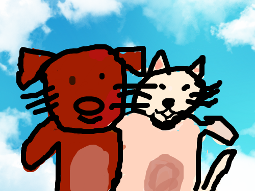 부흥-개와고양이 : 부흥초등학교 스케치판 ,sketchpan