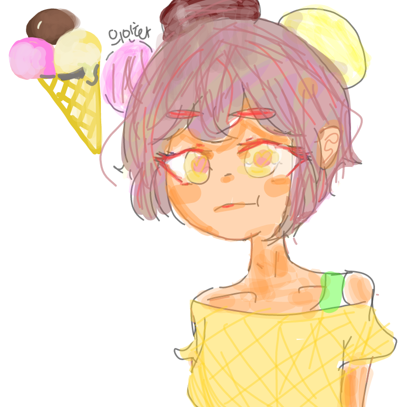 아이스크림.. : 아이스크림 의인화하면 좀어두운 피부가생각나ㄴ... 스케치판 ,sketchpan