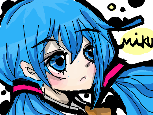 미쿠 : 아....눈이너무크다..... 스케치판 ,sketchpan