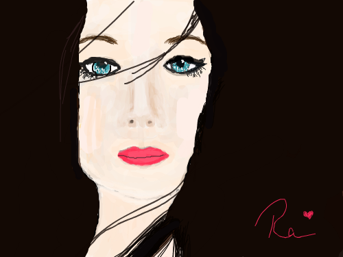 Blue  Bella : a girl with blue eyes and black hair 스케치판 ,sketchpan