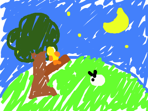 밤 모습 : 밤의 토끼 스케치판 ,sketchpan