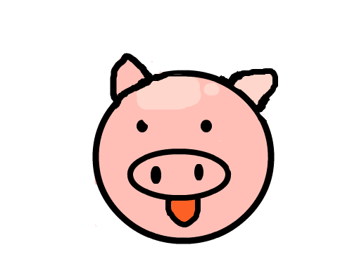 ehowl : 돼지를 그린것 스케치판 ,sketchpan