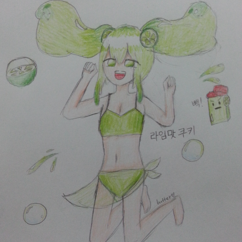 라임맛 쿠.. : 라임맛 쿠키 의인화! 스케치판 ,sketchpan