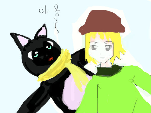 검은 고양이 : ............. 스케치판 ,sketchpan